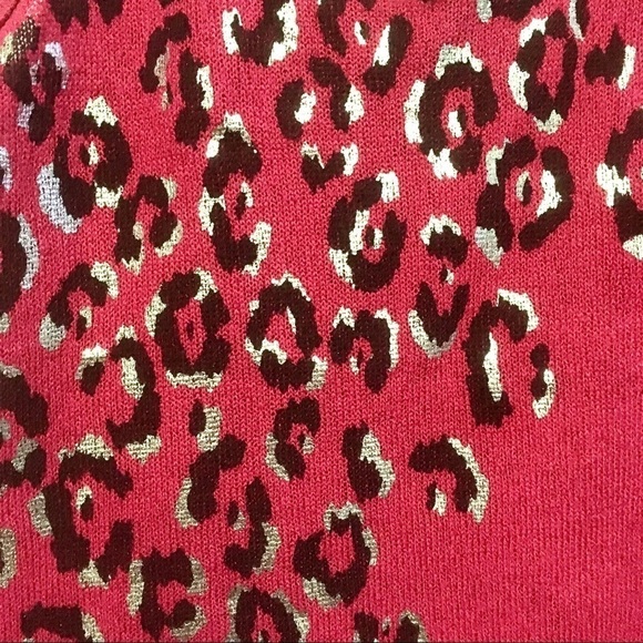 NWOT FANG Knitted Pink & Black Cheetah Tank Top M - Picture 2 of 5